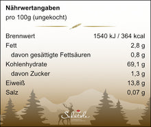 Lade das Bild in den Galerie-Viewer, Nährwerttabelle - Dinkelnudeln